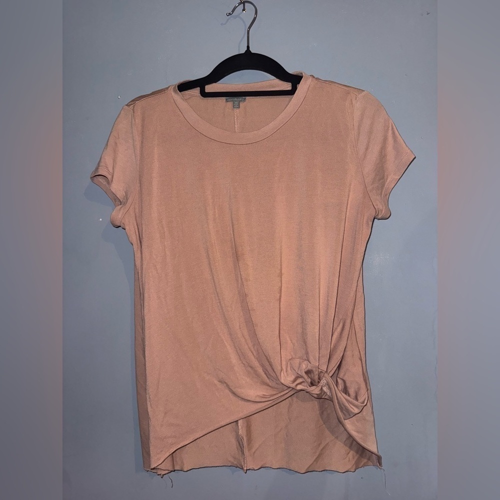 Charlotte Russe Peach Knot Front Tee